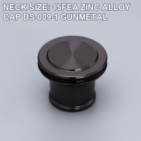 NECK SIZE: 15FEA ZINC ALLOY CAP DS-009-1 GUNMETAL perfume bottle cap reference