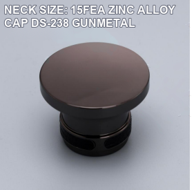 NECK SIZE: 15FEA ZINC ALLOY CAP DS-238 GUNMETAL perfume bottle cap reference