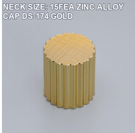 NECK SIZE: 15FEA ZINC ALLOY CAP DS-174 GOLD perfume bottle cap reference