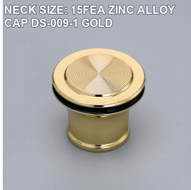 NECK SIZE: 15FEA ZINC ALLOY CAP DS-009-1 GOLD perfume bottle cap reference