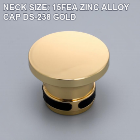 NECK SIZE: 15FEA ZINC ALLOY CAP DS-238 GOLD perfume bottle cap reference