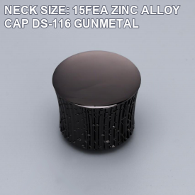 NECK SIZE: 15FEA ZINC ALLOY CAP DS-116 GUNMETAL perfume bottle cap reference