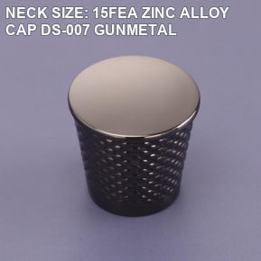 NECK SIZE: 15FEA ZINC ALLOY CAP DS-007 GUNMETAL perfume bottle cap reference