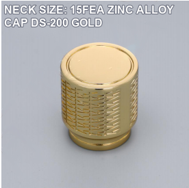 NECK SIZE: 15FEA ZINC ALLOY CAP DS-200 GOLD perfume bottle cap reference