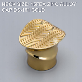 NECK SIZE: 15FEA ZINC ALLOY CAP DS-161 GOLD perfume bottle cap reference