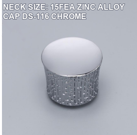 NECK SIZE: 15FEA ZINC ALLOY CAP DS-116 CHROME perfume bottle cap reference