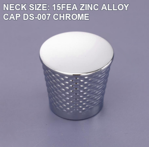 NECK SIZE: 15FEA ZINC ALLOY CAP DS-007 CHROME perfume bottle cap reference
