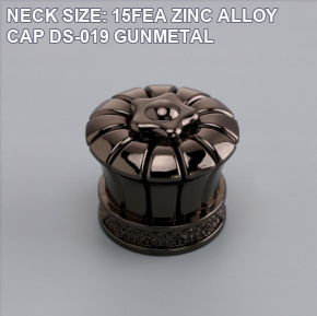 NECK SIZE: 15FEA ZINC ALLOY CAP DS-019 GUNMETAL perfume bottle cap reference