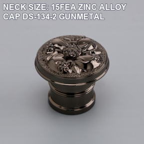 NECK SIZE: 15FEA ZINC ALLOY CAP DS-134-2 GUNMETAL perfume bottle cap reference