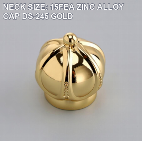 NECK SIZE: 15FEA ZINC ALLOY CAP DS-245 GOLD perfume bottle cap reference