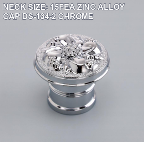NECK SIZE: 15FEA ZINC ALLOY CAP DS-134-2 CHROME perfume bottle cap reference