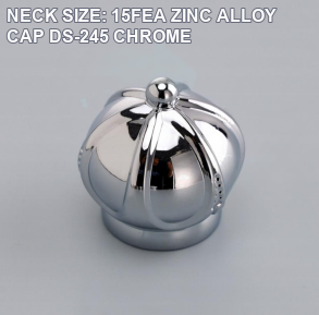 NECK SIZE: 15FEA ZINC ALLOY CAP DS-245 CHROME perfume bottle cap reference