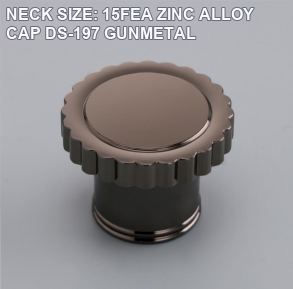 NECK SIZE: 15FEA ZINC ALLOY CAP DS-197 GUNMETAL perfume bottle cap reference