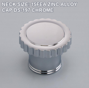 NECK SIZE: 15FEA ZINC ALLOY CAP DS-197 CHROME perfume bottle cap reference