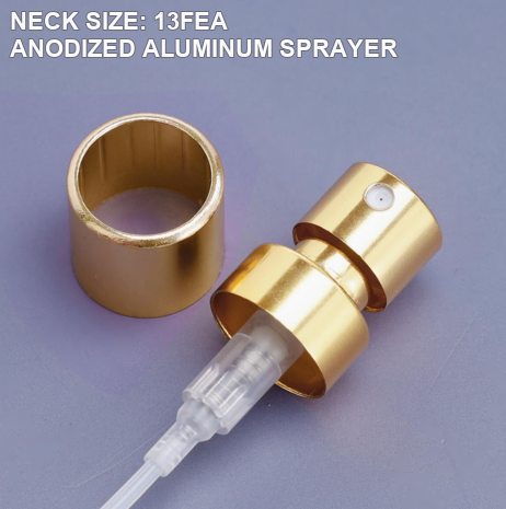 13FEA gold anodized aluminum perfume sprayer