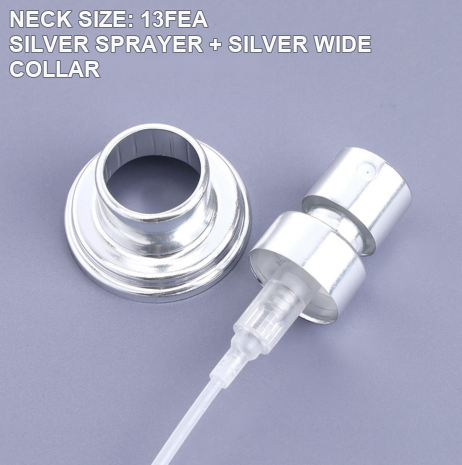 13FEA silver perfume sprayer with silver wide collar