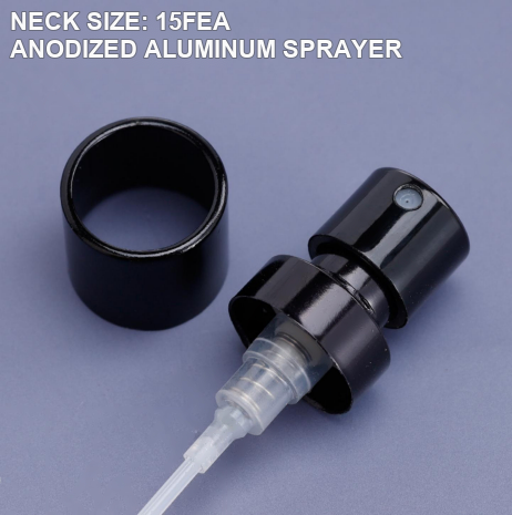 15FEA black anodized aluminum perfume sprayer