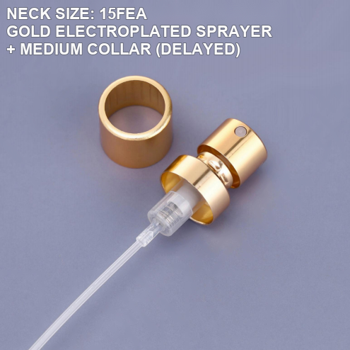 15FEA gold electroplated perfume sprayer with medium collar