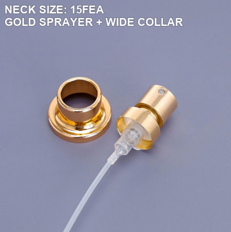 15FEA gold perfume sprayer with wide collar reference