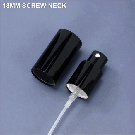 18mm screw-neck black perfume sprayer and cap reference