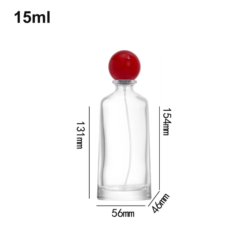 15ml Tall Red Ball-Cap Cylinder Perfume Bottle