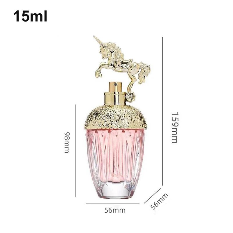 15ml Pink Fluted Horse-Top Perfume Bottle