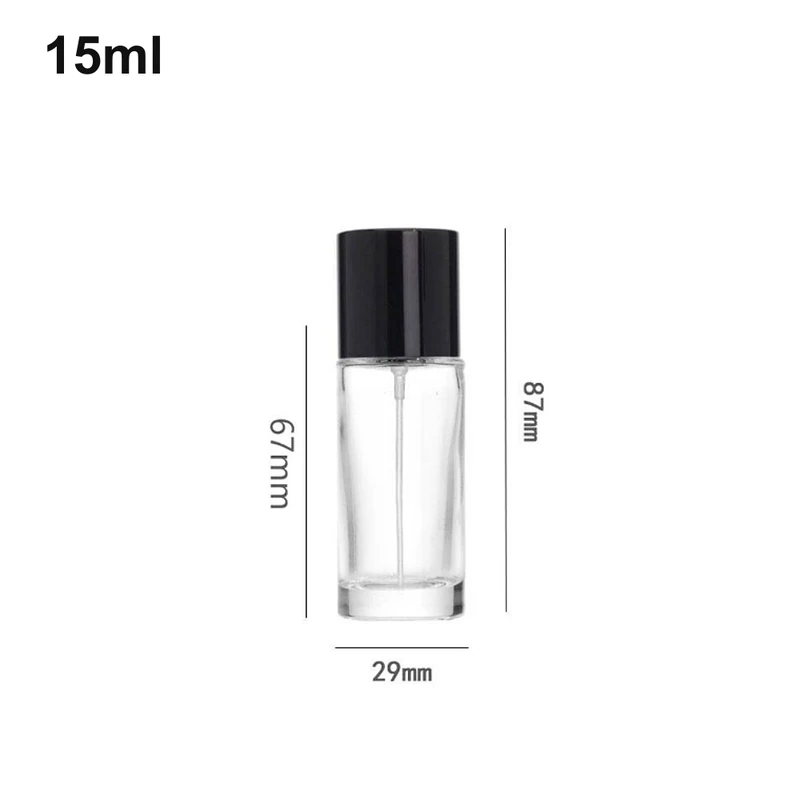 15ml Compact Black-Cap Cylinder Perfume Bottle