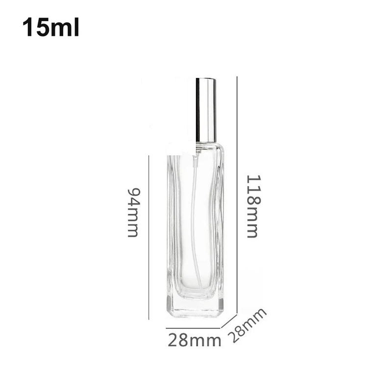 15ml Extra-Slim Square Exposed-Sprayer Perfume Bottle
