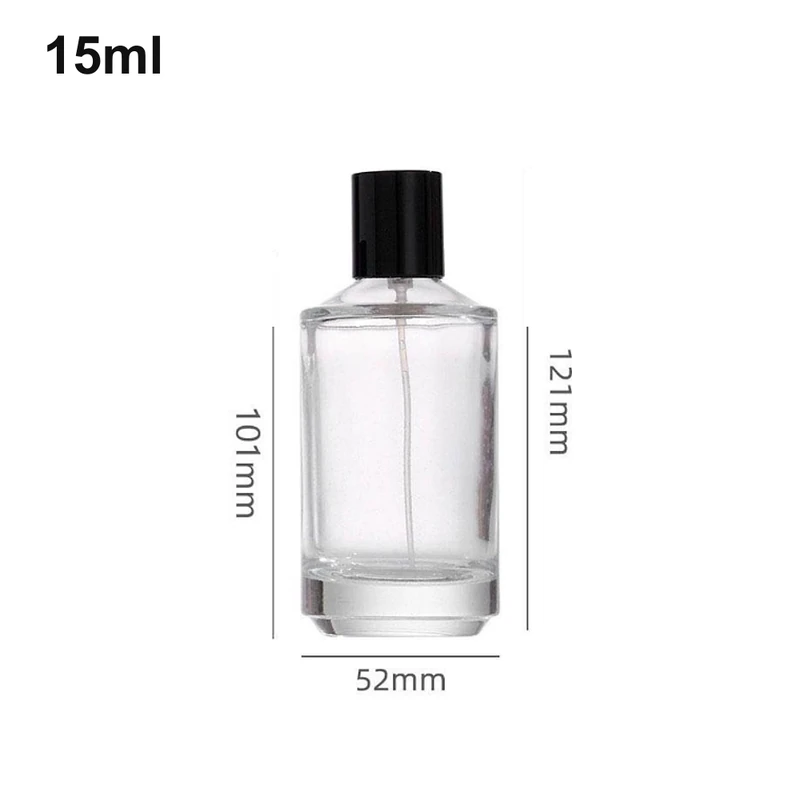 15ml Sloped-Shoulder Black-Cap Cylinder Perfume Bottle