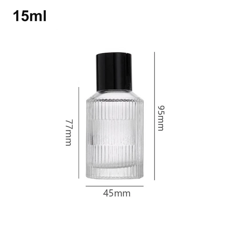 15ml Ribbed Cylinder Black-Cap Perfume Bottle