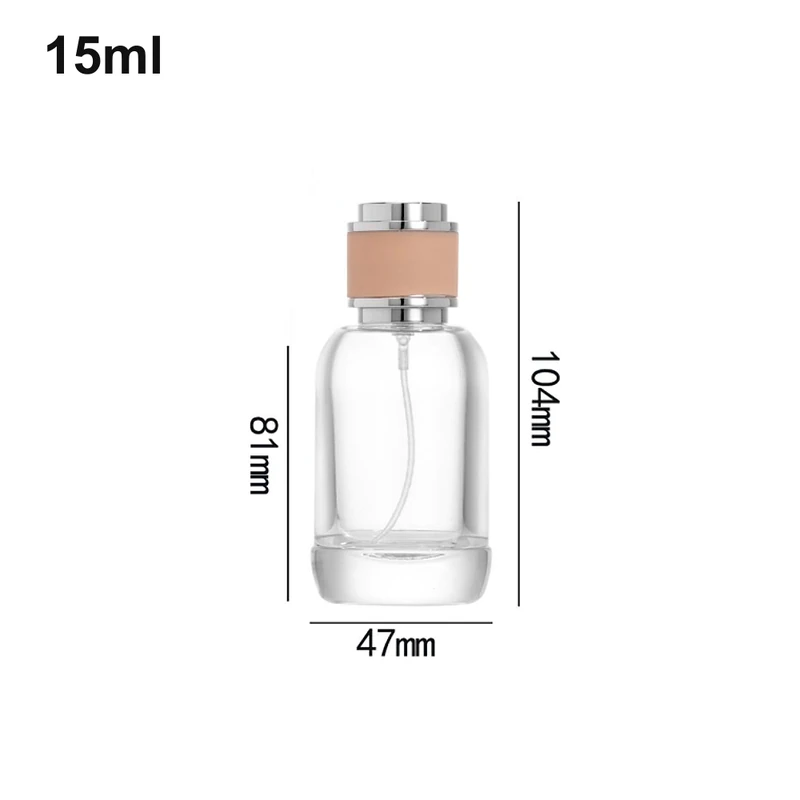 15ml Compact Cylinder Pink-Band Silver-Cap Perfume Bottle