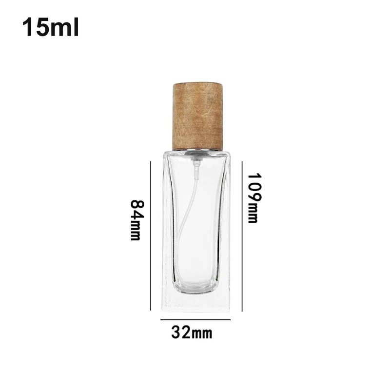 15ml Narrow Column Wood-Cap Perfume Bottle