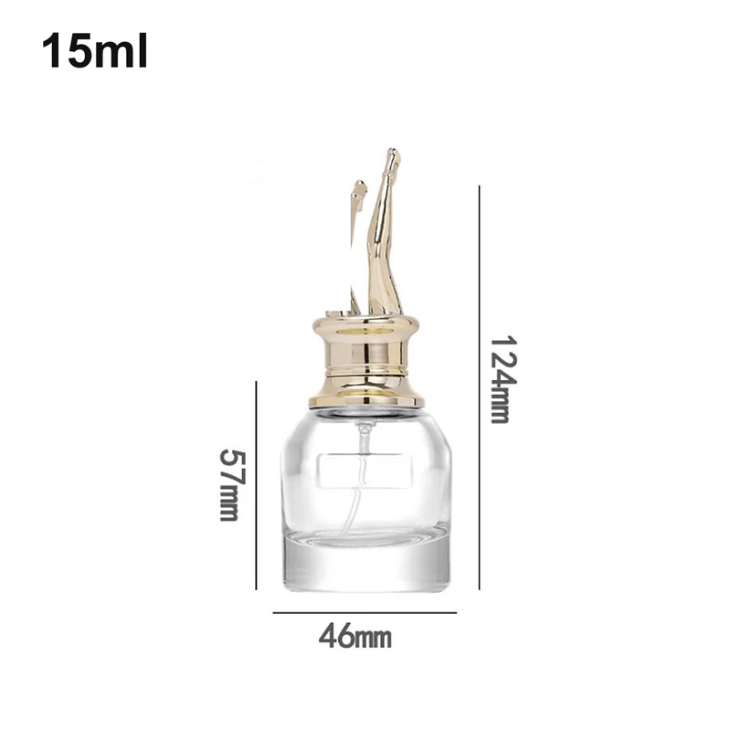 15ml Sculptural Gold-Cap Cylinder Perfume Bottle