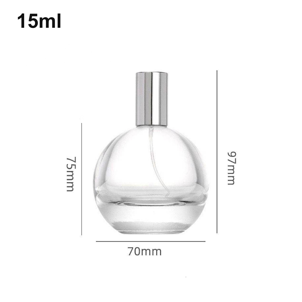 15ml Wide Round Silver-Cap Perfume Bottle