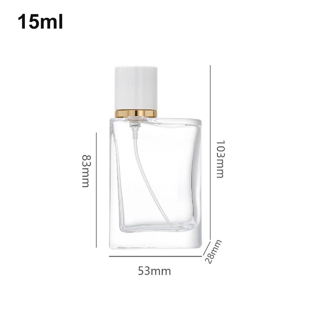 15ml Offset White-Cap Rectangular Perfume Bottle