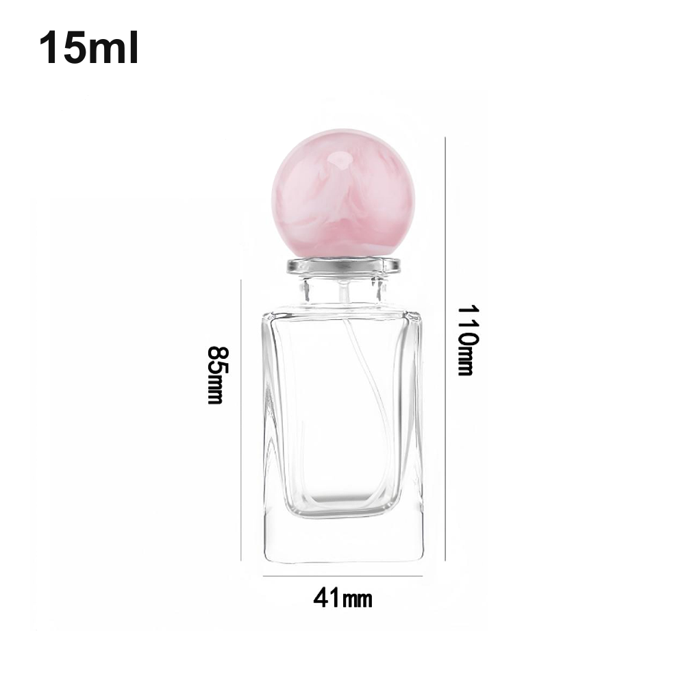 15ml Pink Globe-Cap Rectangular Perfume Bottle