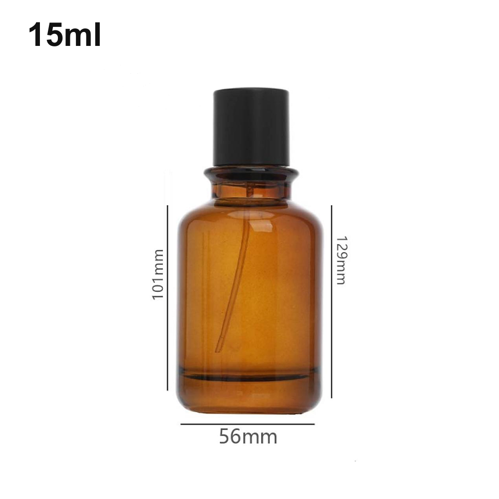 15ml Amber Cylinder Black-Cap Perfume Bottle
