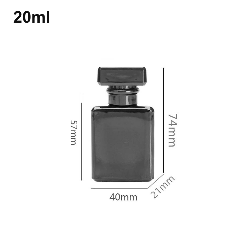 20ml Glossy Black Rectangular Perfume Bottle