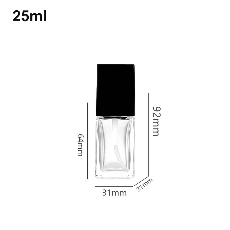 25ml Slim Square Tapered Black-Cap Perfume Bottle