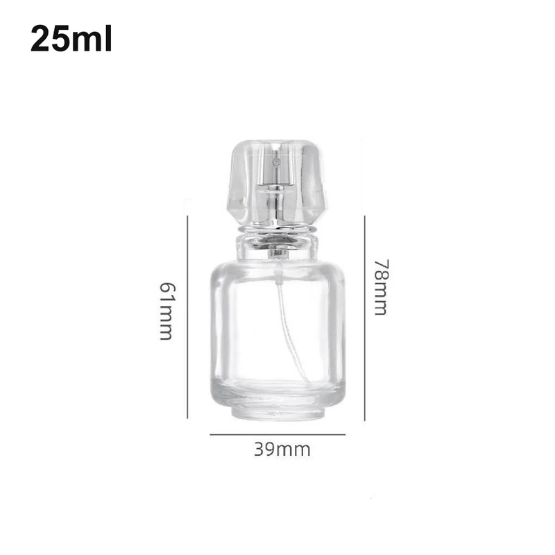 25ml Round Clear Faceted-Cap Perfume Bottle