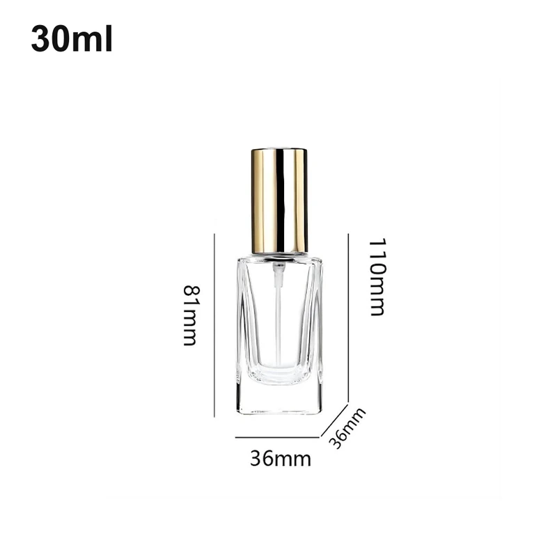 30ml Square Gold-Cap Perfume Bottle