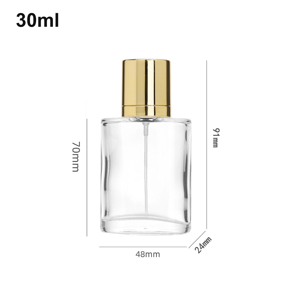 30ml Flat Oval Gold-Cap Perfume Bottle