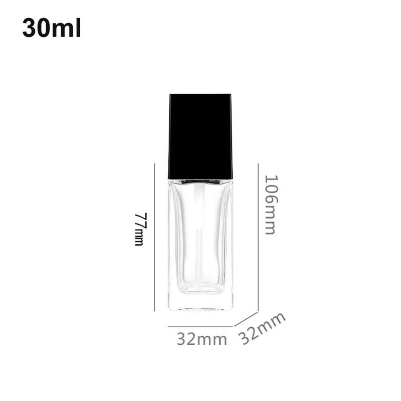30ml Tall Slim Square Tapered Black-Cap Perfume Bottle