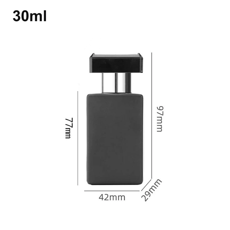 30ml Matte Black Flat Rectangular Perfume Bottle