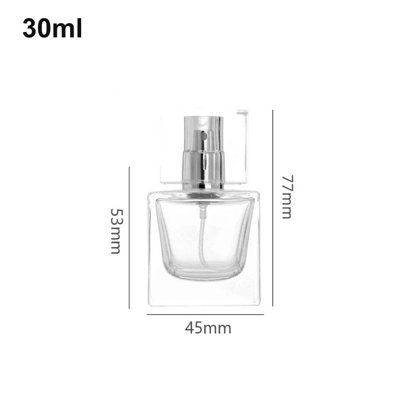 30ml Compact Square Exposed-Sprayer Perfume Bottle