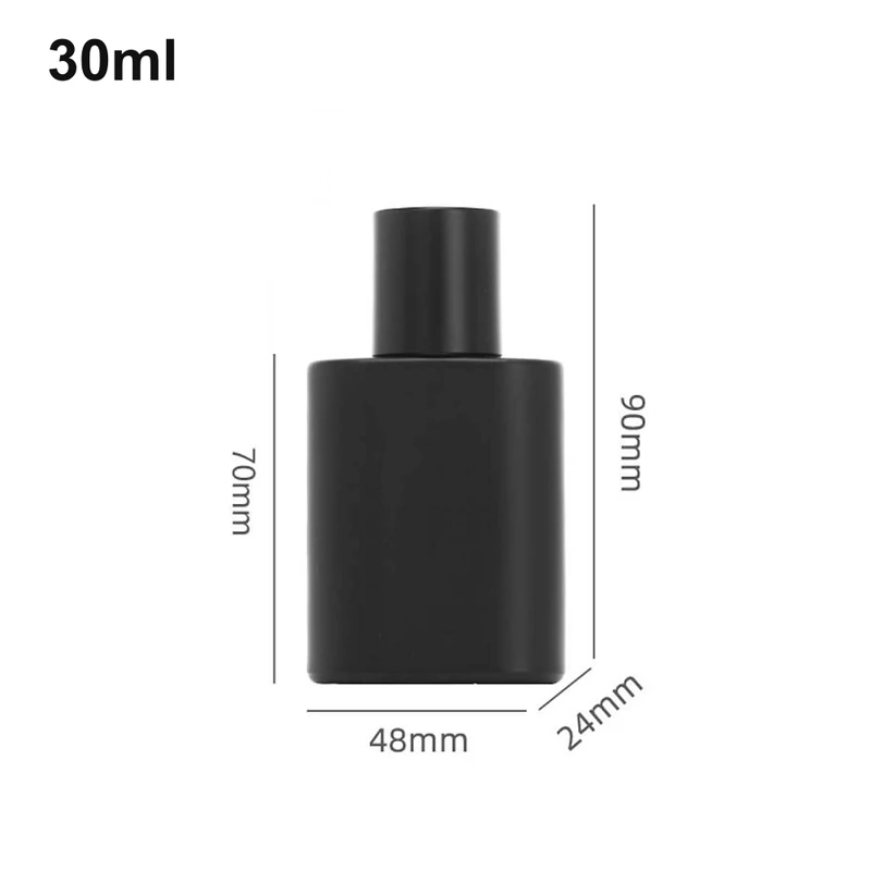30ml Matte Black Rectangular Perfume Bottle