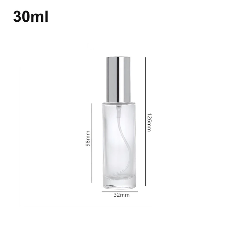 30ml Slim Silver-Cap Cylinder Perfume Bottle