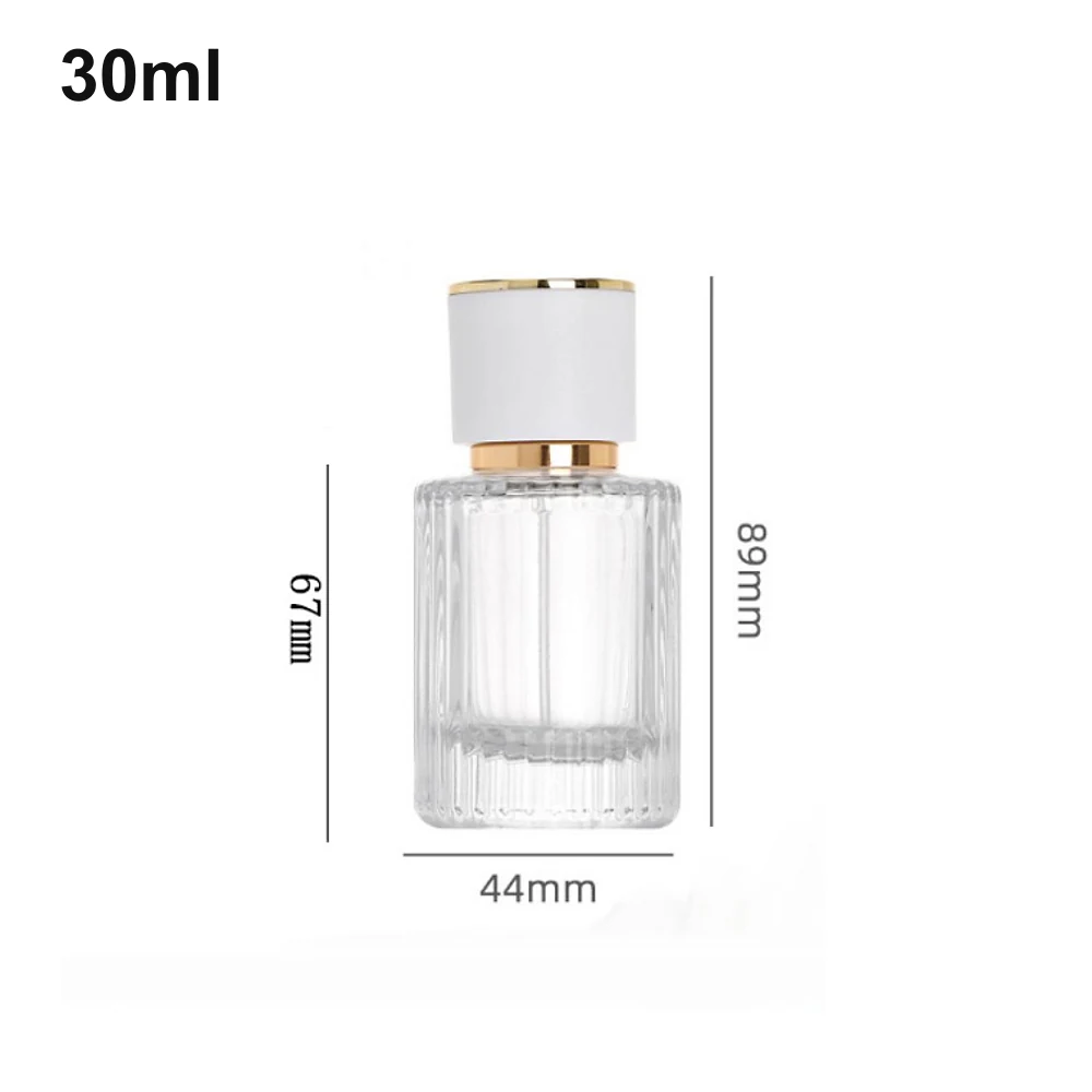 30ml Ribbed White-Cap Perfume Bottle
