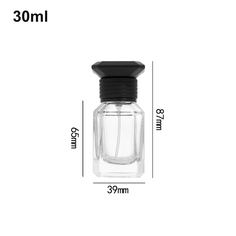 30ml Faceted Black-Cap Perfume Bottle