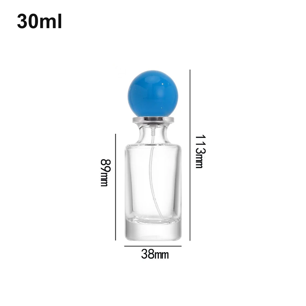 30ml Blue Ball-Cap Cylinder Perfume Bottle